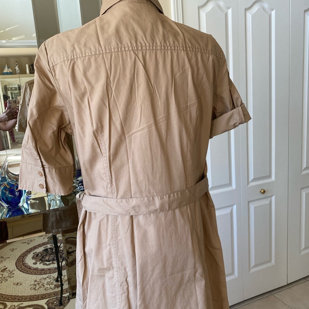 Tan Short Sleeve Button-Up Dress - Picture 5 of 7